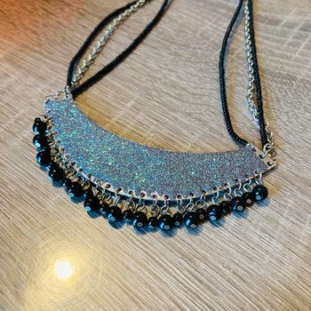 Collier vintage | noir & argenté 🌿