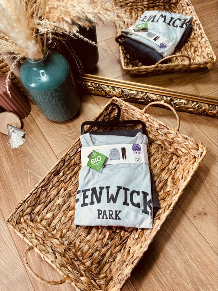 Taille 10 ans pyjama 2 pièces coton fin garçon Tex gris Neuf 💙