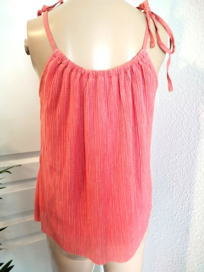 Top Camaïeu couleur corail et doré taille xs - photo numéro 4