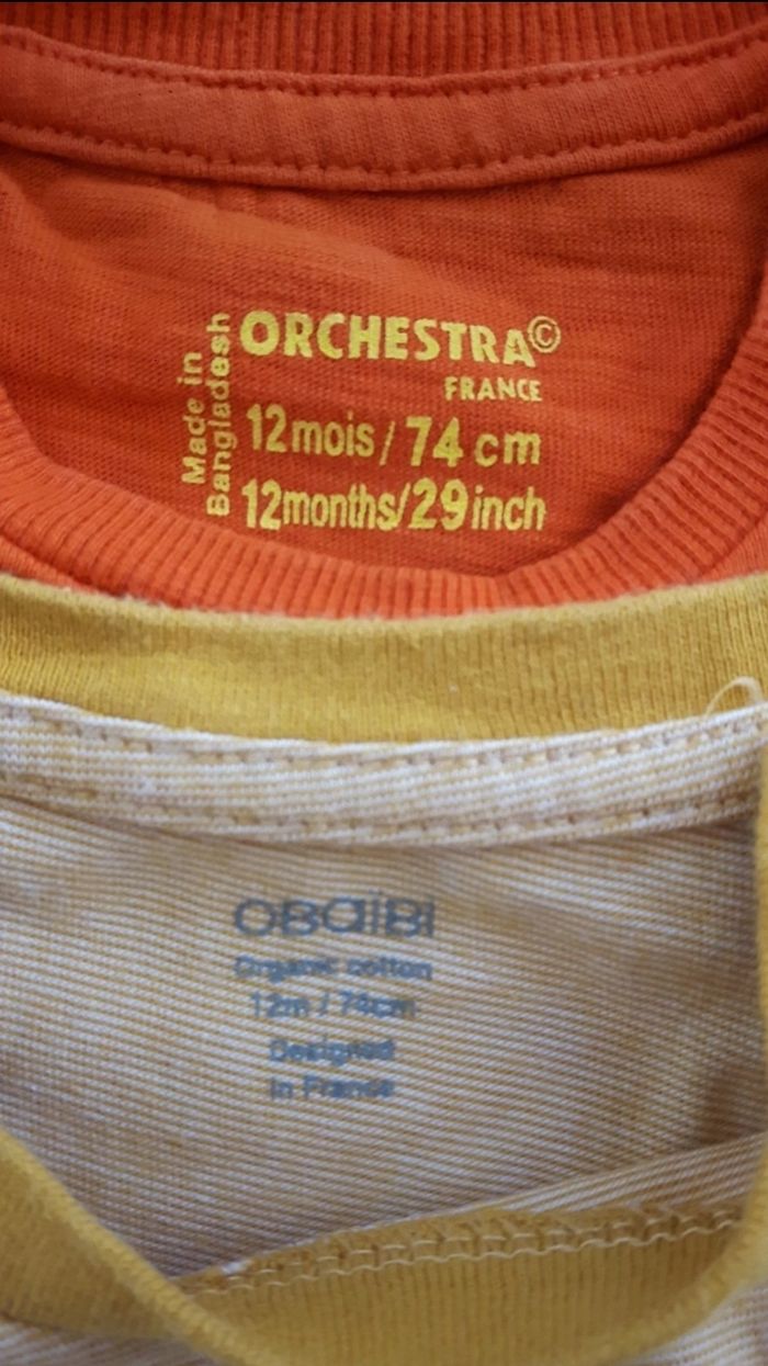 Tee-shirts manches longues garçon 12 mois neufs - photo numéro 4
