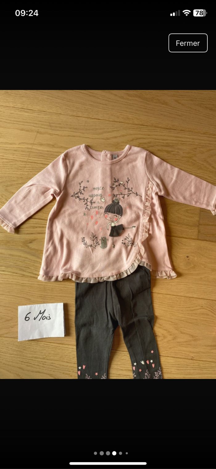 Lot 3 tenues/ ensemble fille 3-6 mois printemps - photo numéro 3