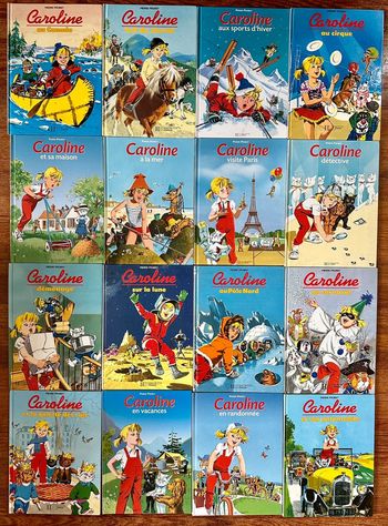 Lot de 16 livres Caroline vintage Pierre Probst bd album années 90 blancs
