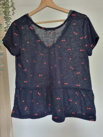 Blouse / Tee-shirt manche courte cerises