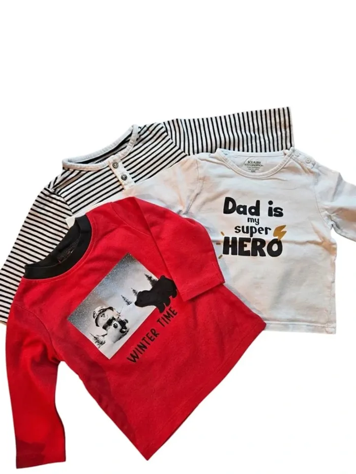 Lot de 3 Tee-shirt manche longue - 6 mois
