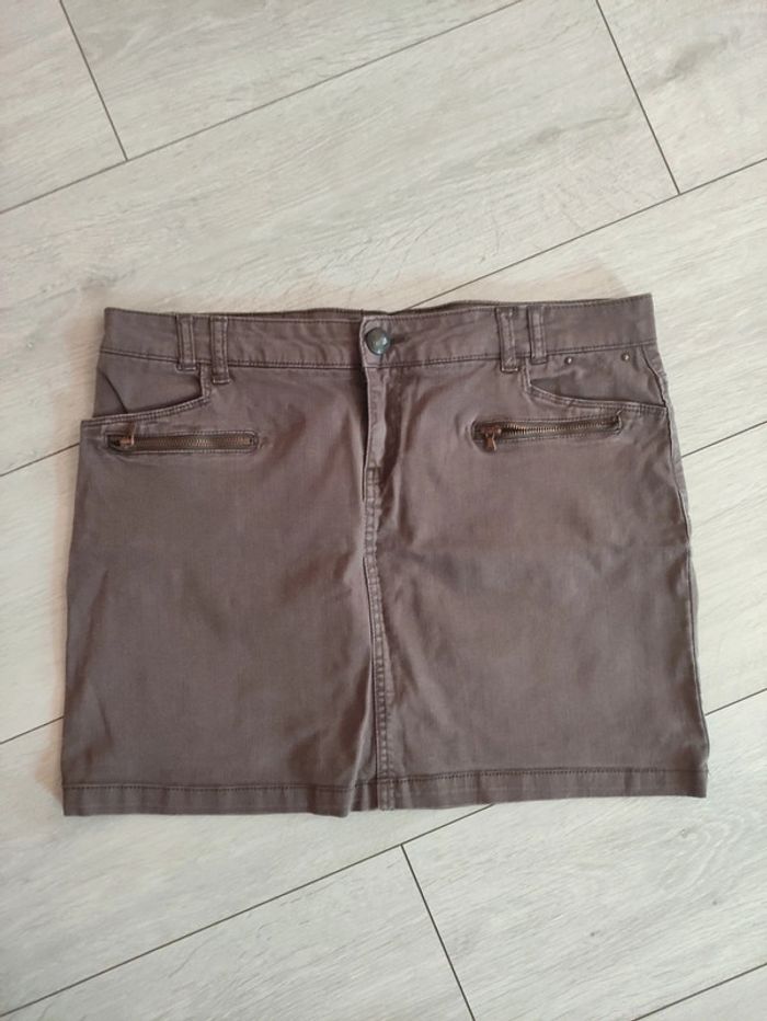 Jupe jean marron femme cache cache taille 42