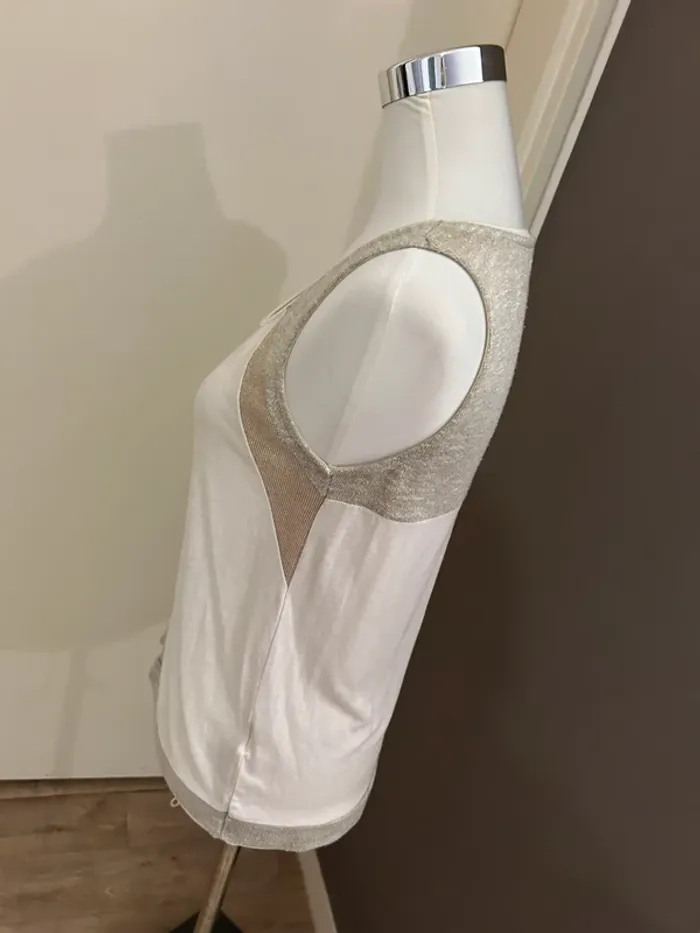 Morgan top haut blouse blanc et doré. Femme, taille M/38 - photo numéro 4