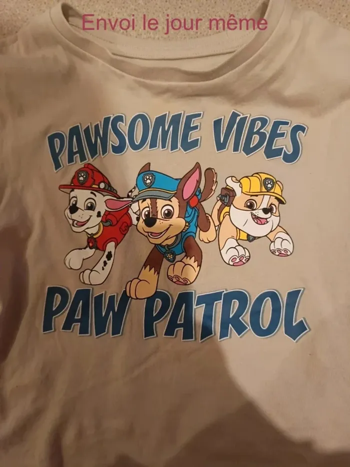 Tee shirt paw patrol taille 4/5ans - photo numéro 3