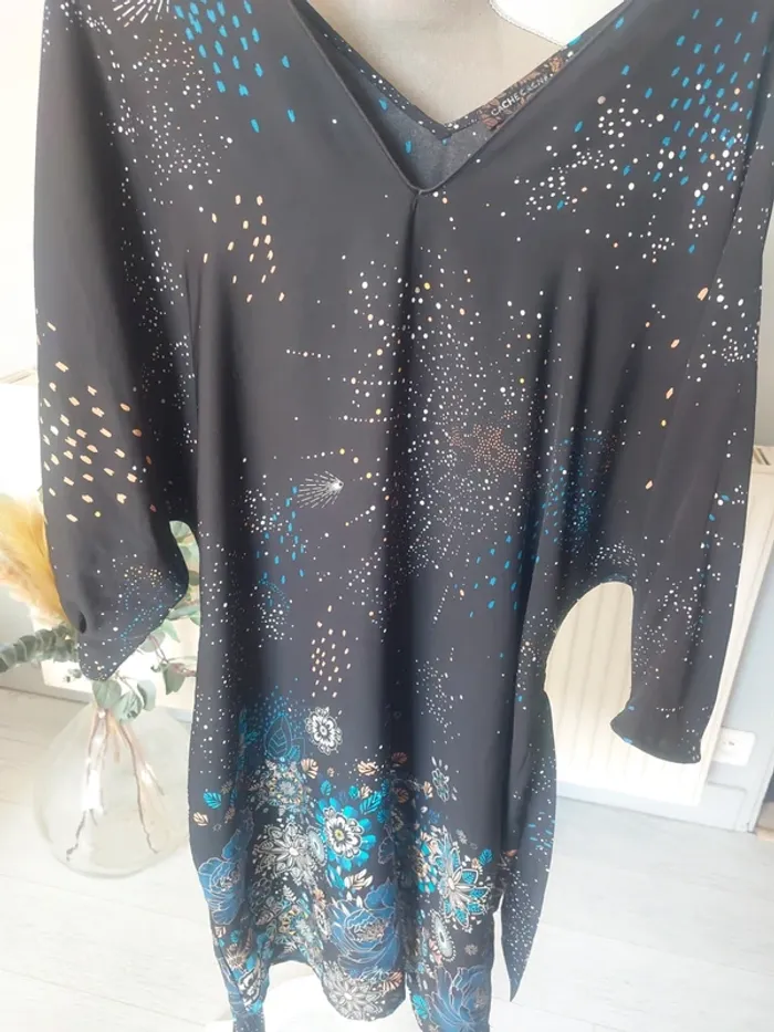 Robe tunique noire à motif Cache Cache - photo numéro 2
