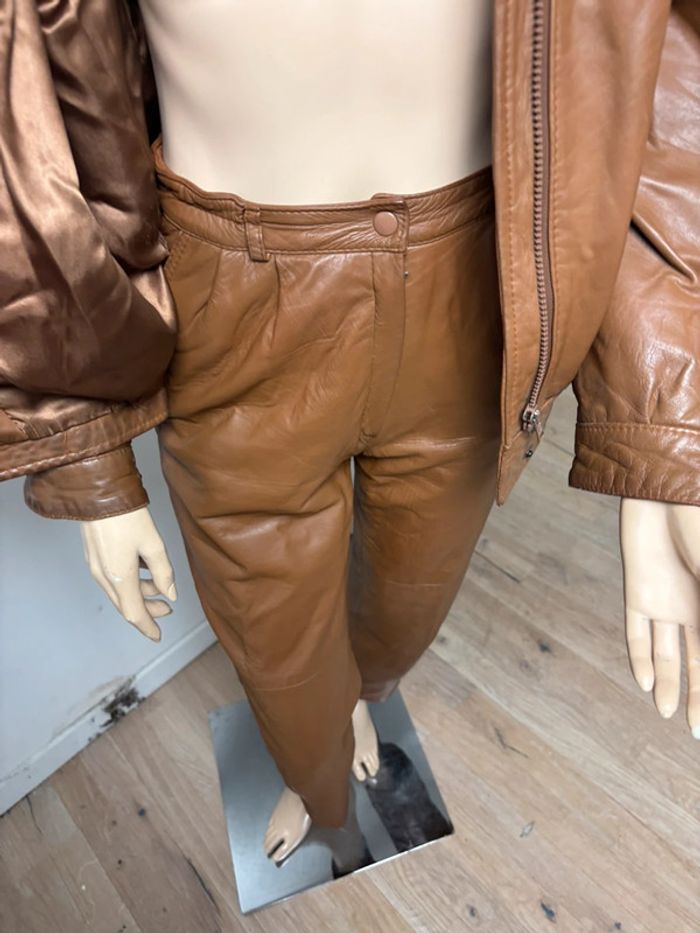 Ensemble veste et pantalon cuir véritable vintage damilou - photo numéro 12