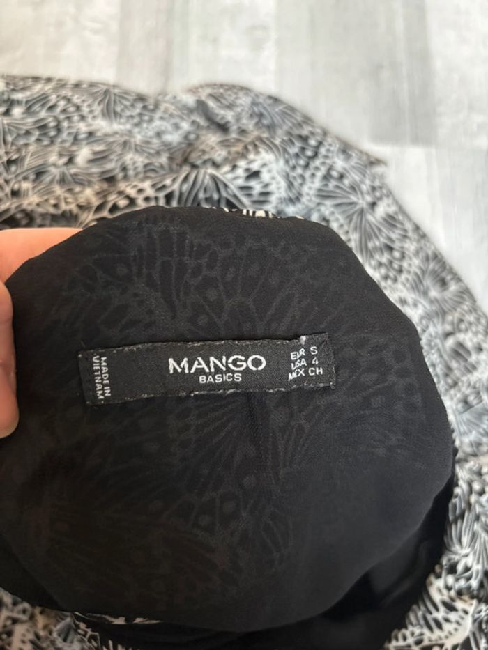 Robe fluide cintrée Mango - Taille S - Motif papillons noir et blanc - photo numéro 4