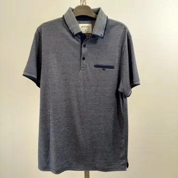 Polo Gris Bleu été manches courtes - Burton Menswear - M - T-shirt homme élégant A1540