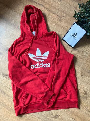 Pull à capuche Adidas rouge homme