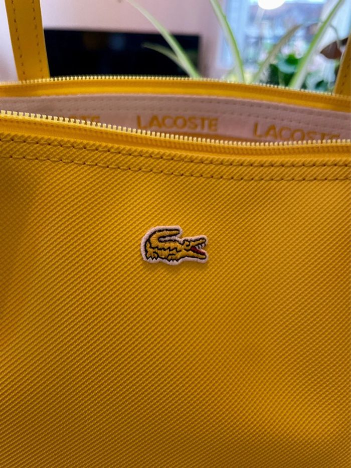 Grand sac cabas Lacoste jaune - photo numéro 2