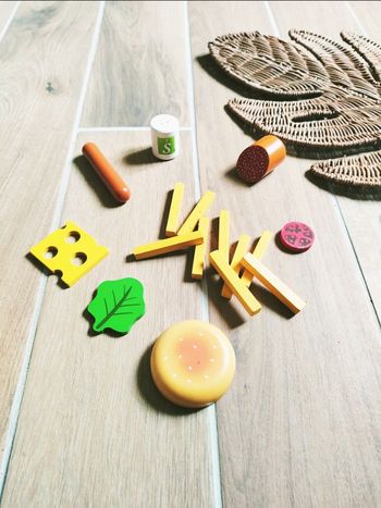 🍟Jeu d'imitation - Dinette en bois lot aliments divers Fast food