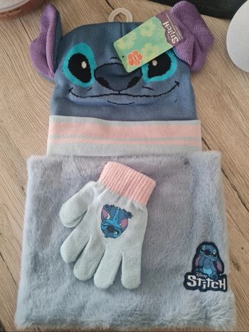 Bonnet + gant + cache cou stitch