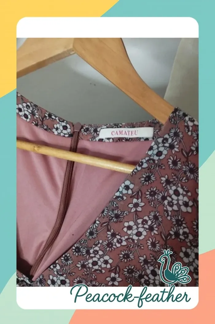 Robe rose camaïeu fleurie 42 - photo numéro 6