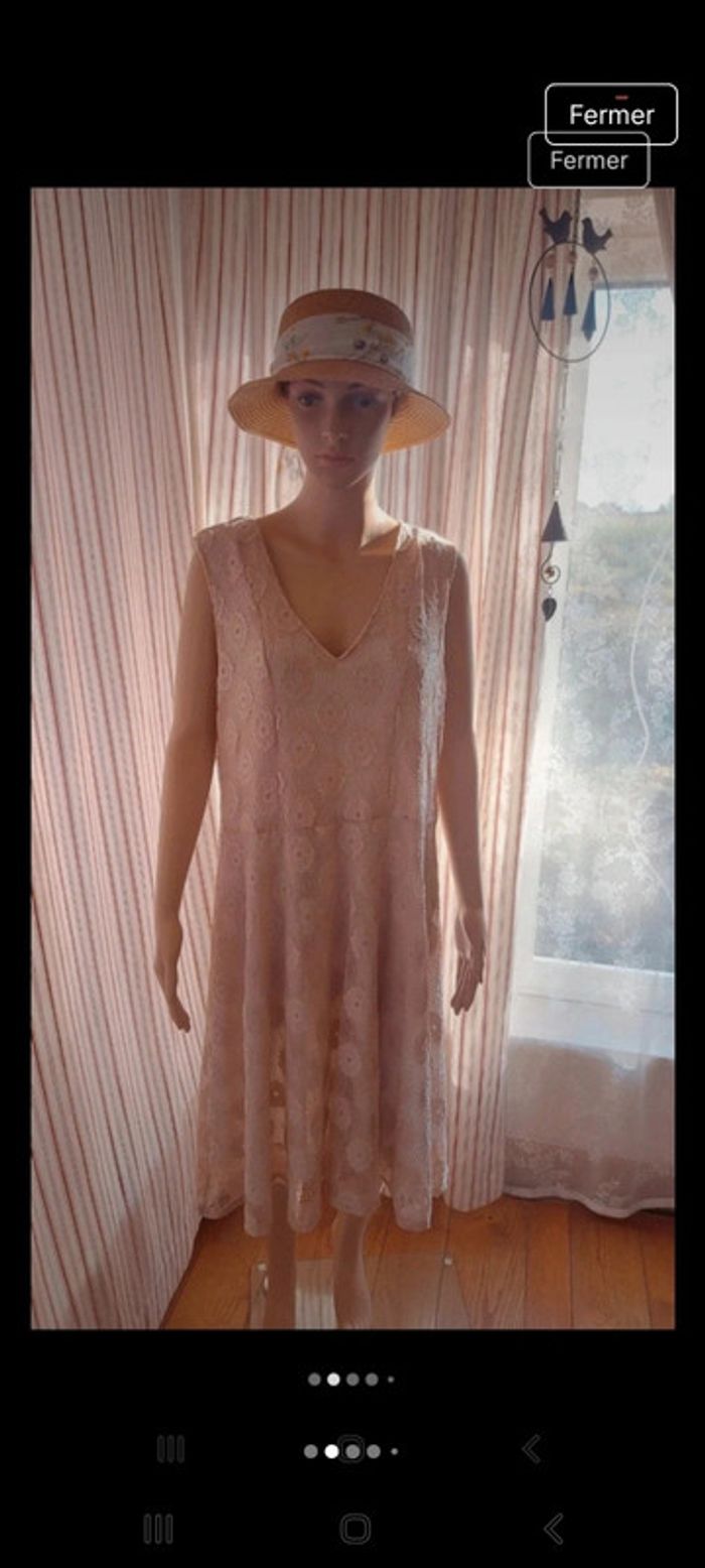 Magnifique Robe dentelles beige Paprika L - photo numéro 2