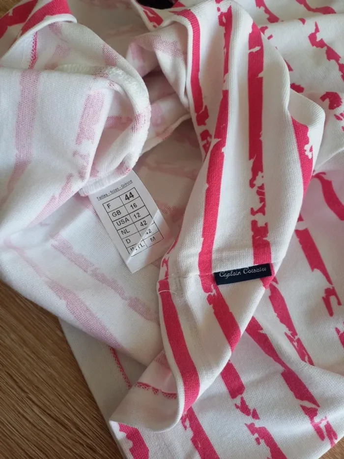 Tee-shirt blanc et rose Femme T.M/L - photo numéro 8