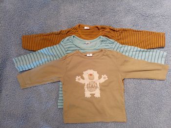 Lots de 3 tee shirt taille 4-6 mois zeeman