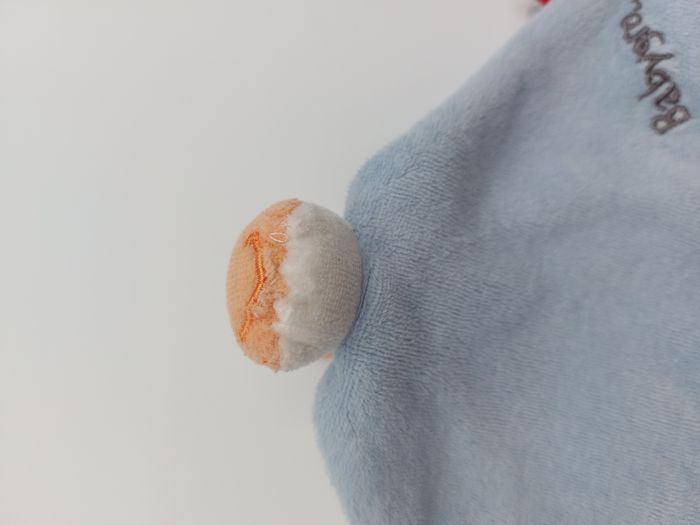 Doudou plat zèbre bleu blanc orange BABYGRO - photo numéro 3