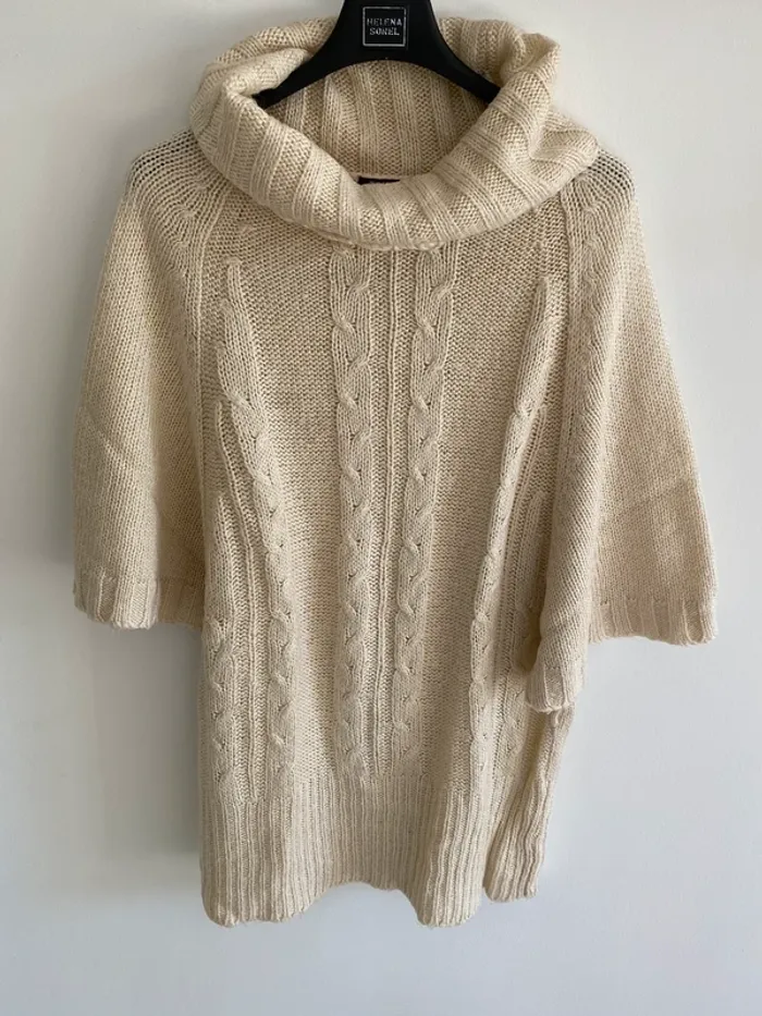 Pull col roulé manche courte toulaï crème