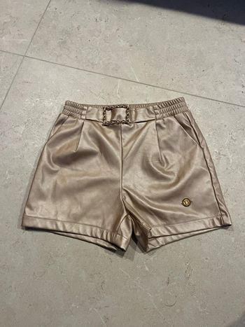 Short habillé brillant similicuir beige Delousion