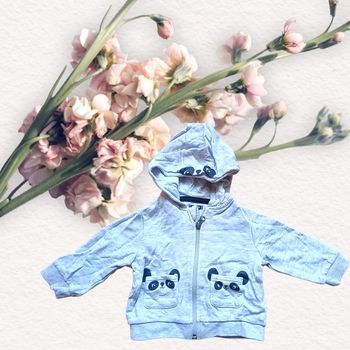 Sweat gris, panda, bébé fille taille 9 mois