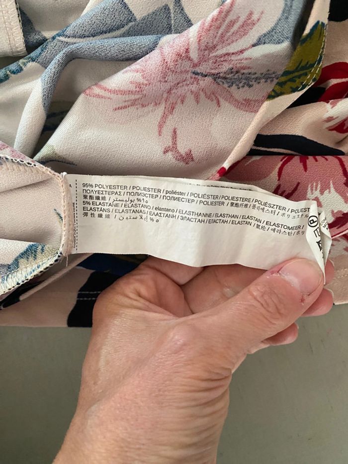 Robe d'été Mango rose à fleurs marine taille XS - photo numéro 16