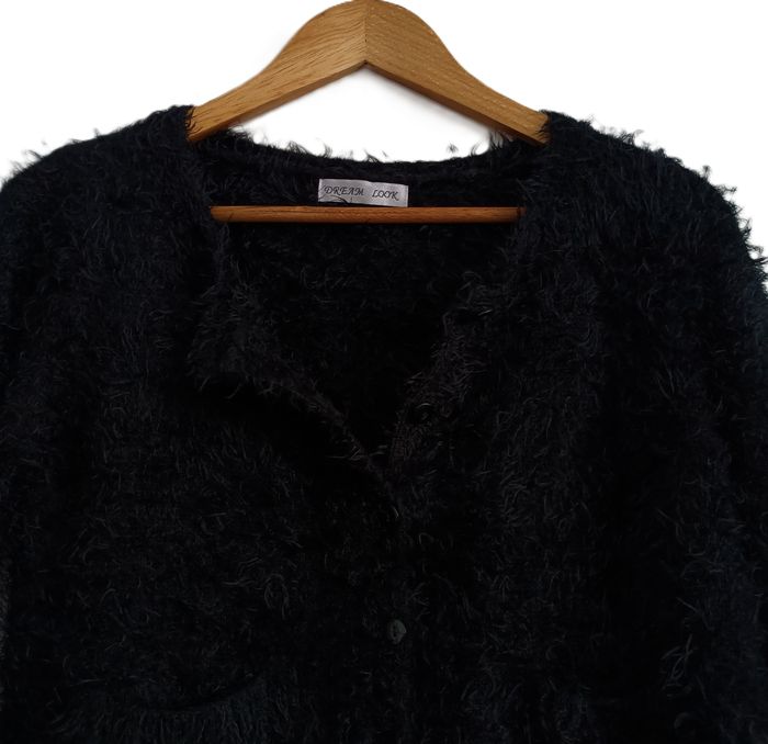 Gilet court noir poilu. Gilet crop. Dream Look. Taille 36 / 38 - photo numéro 3