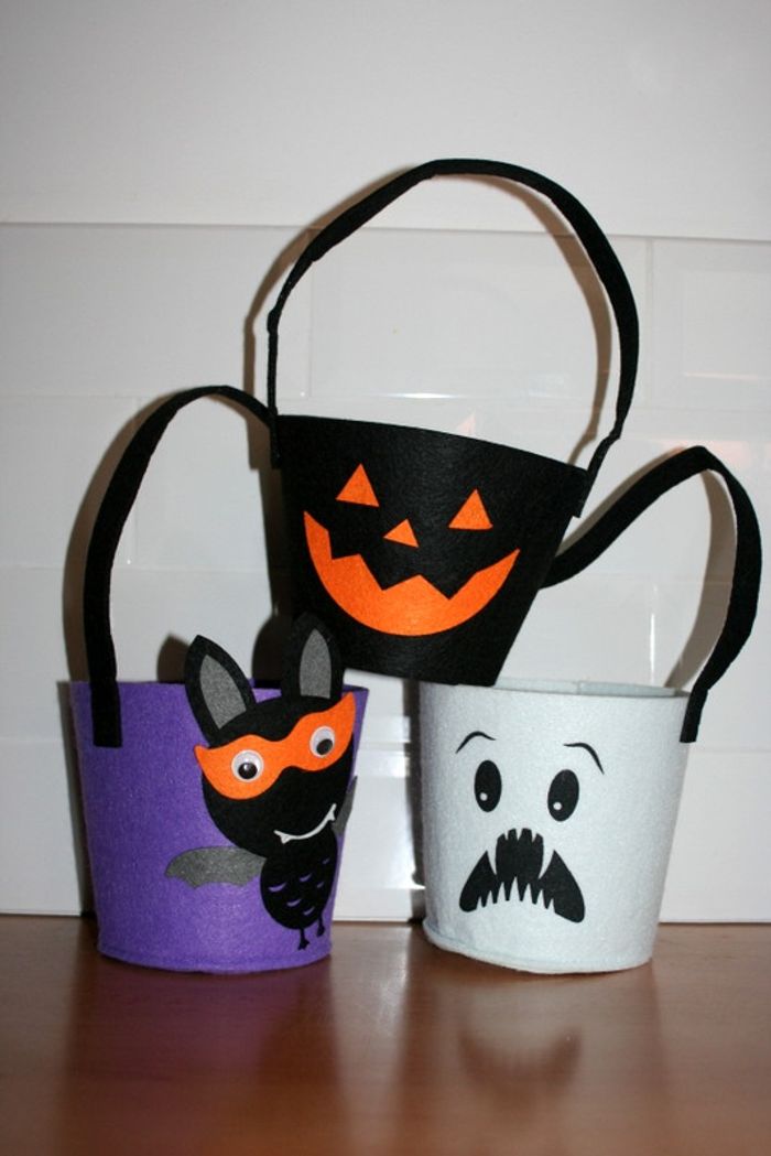Lot de 3 Seaux Halloween en feutrine