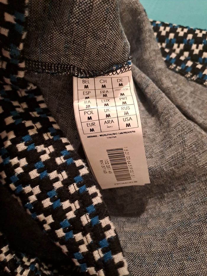 Jupe motif noir blanc bleu canard taille M - photo numéro 4