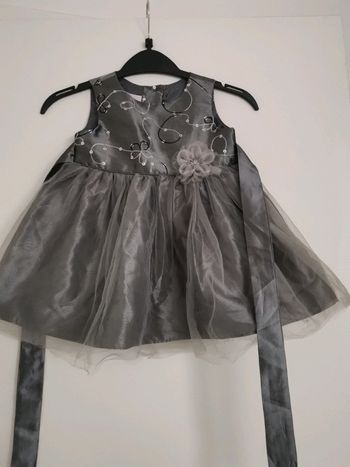 Robe fête argenté 12 mois