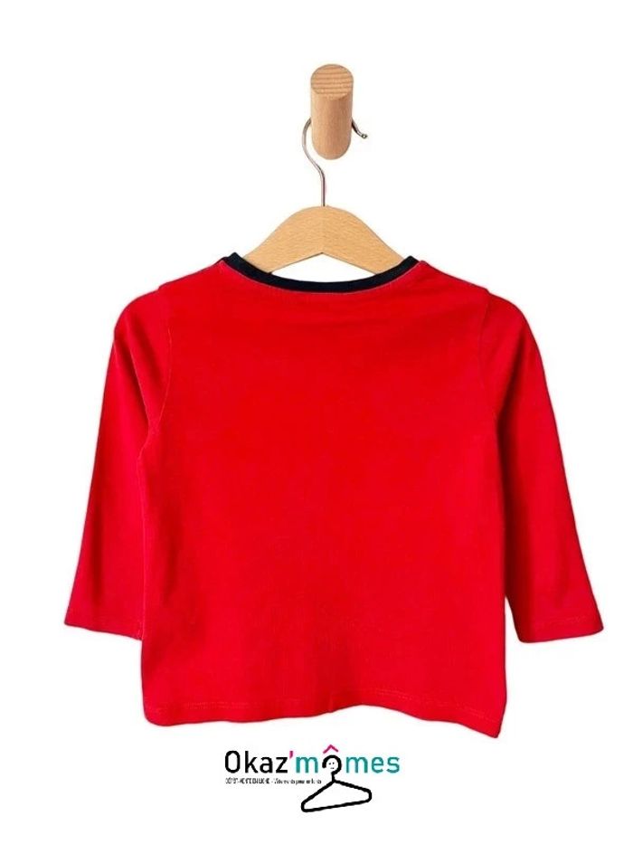 T-shirt manches longues rouge à chevrons - Little cigogne 2 ans - photo numéro 2