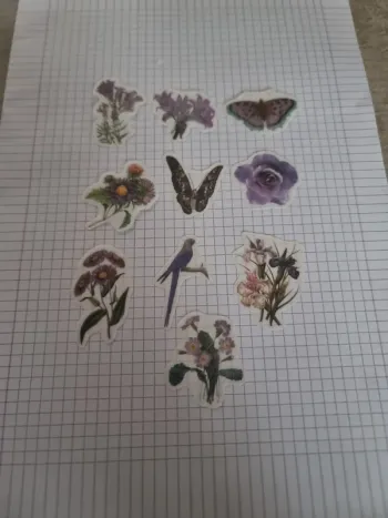 Lot stickers fleuri papier (lot A)