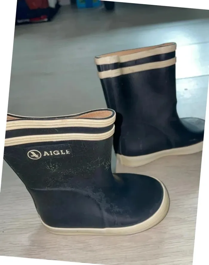 Bottes de pluie mixtes aigle bleu marine taille 20 - photo numéro 2