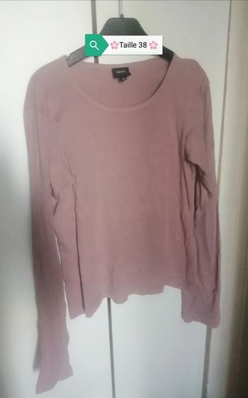 🌸Tee-shirt manches longues rose pâle/parme Taille 38 "Liberto" 🌸