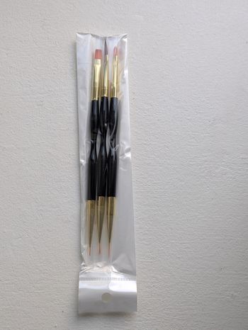Lot 3 pinceaux nail art double embout 