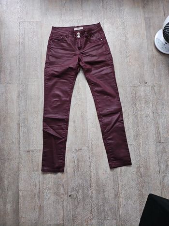 Pantalon enduit cache cache Bordeaux