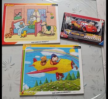 Lot de 3 puzzles Tchoupi Cars et Oui Oui
