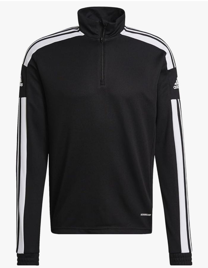 Sweat d’entraînement adidas AEROREADY à col zippé – Noir/Blanc