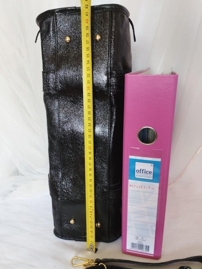 Sac cabas cuir irisé noir maxi format - photo numéro 9