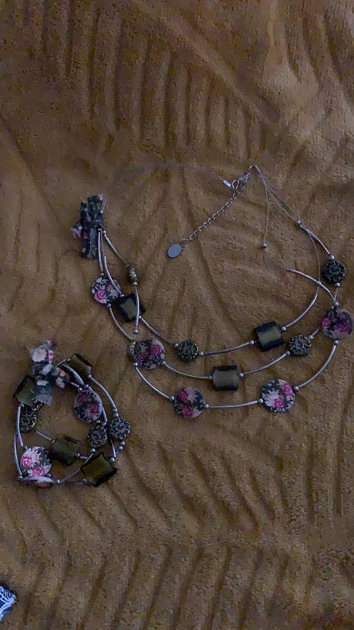 Parure collier et bracelet romantique