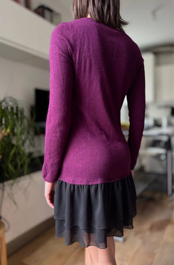 Robe manches longues long sleeeves dress tutu violette Maje Taille 1 - photo numéro 4