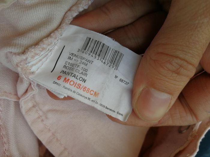 Pantalon rose clair 6M dpam - photo numéro 7