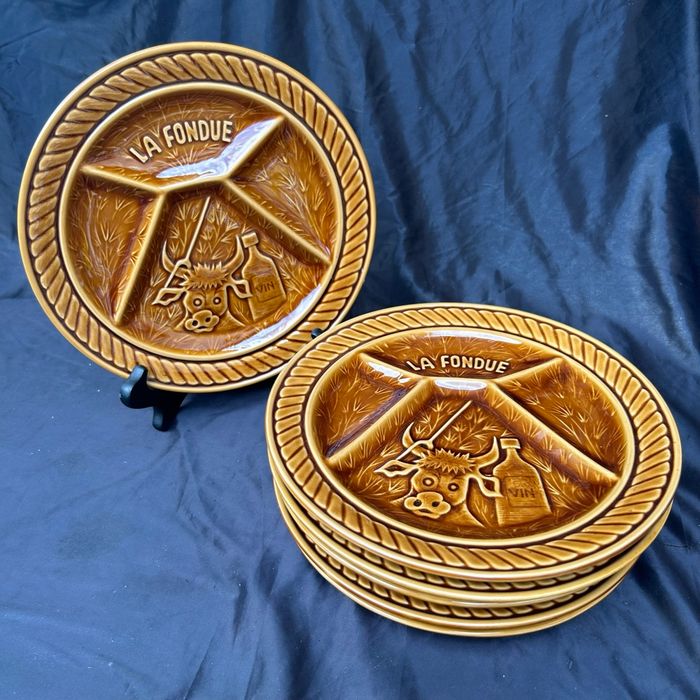 Ensemble de 6 assiettes à fondue à compartiments Sarreguemines - photo numéro 9