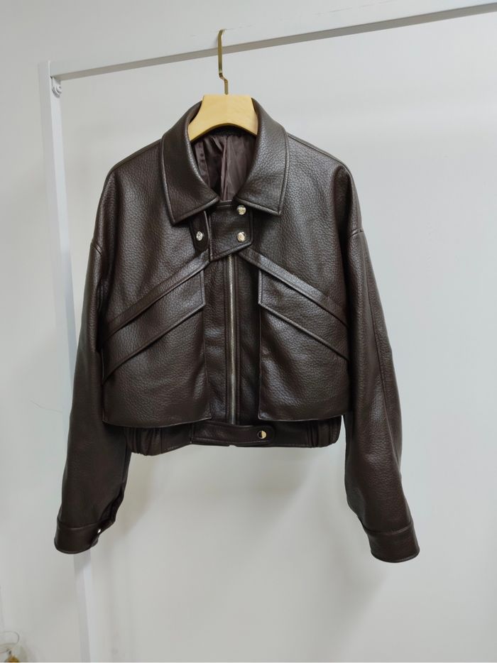 Veste perfecto biker marron - photo numéro 2