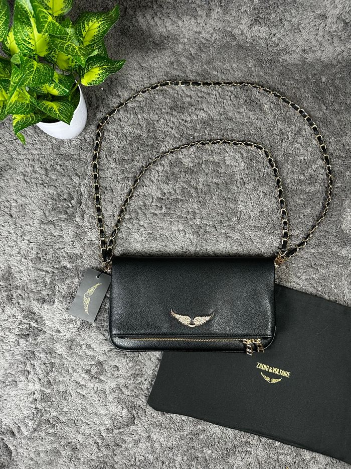 Sac zadig&voltaire noir et dorée en cuir