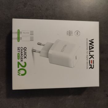 Chargeur rapide 20W USB-C + câble USB-C vers USB-C blanc