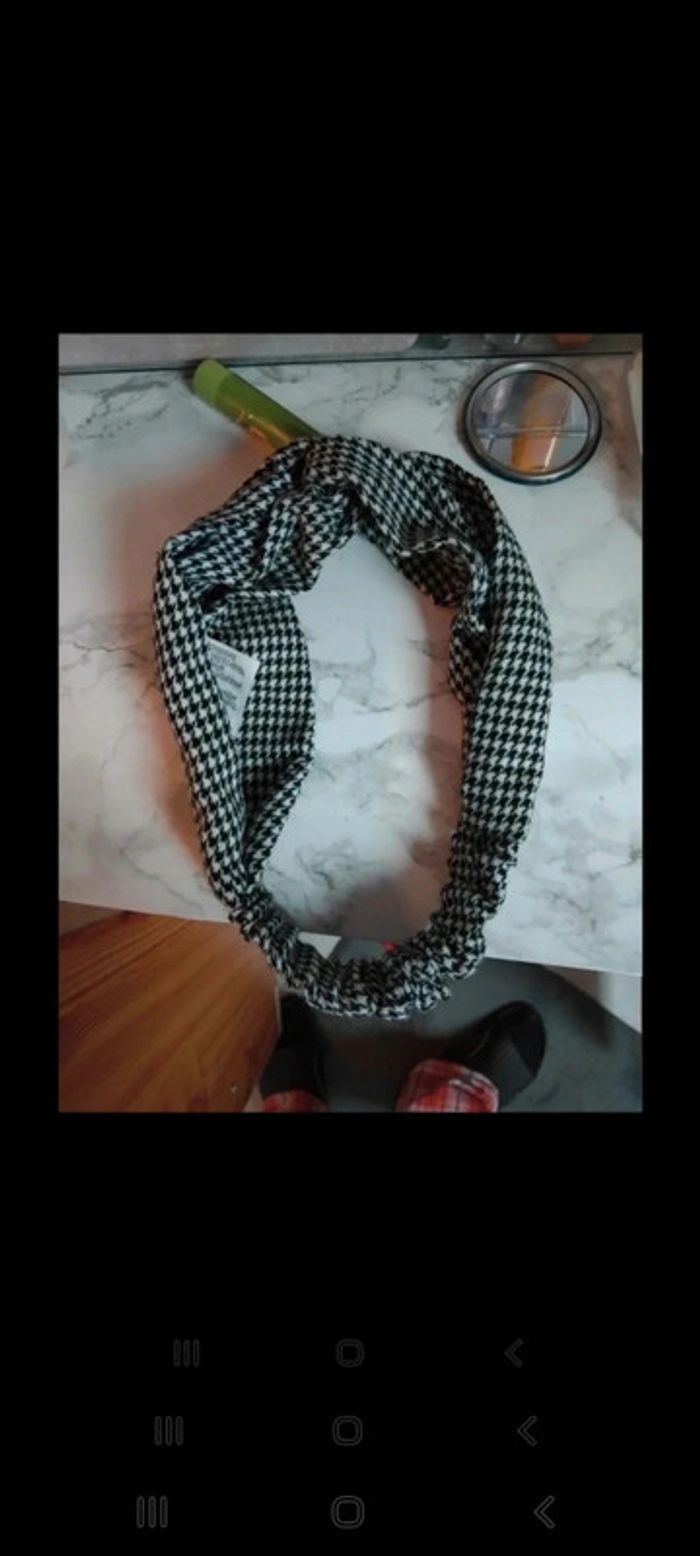 Bandeau rétro rockabilly pin-up motif pieds de poule