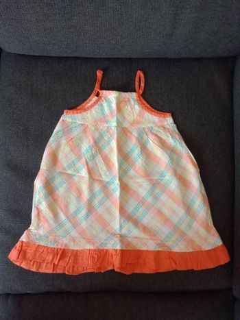 Robe été à carreaux ton orange